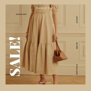 Nicholas Rebecca Cotton Belted Fit-And-Flare Dress S